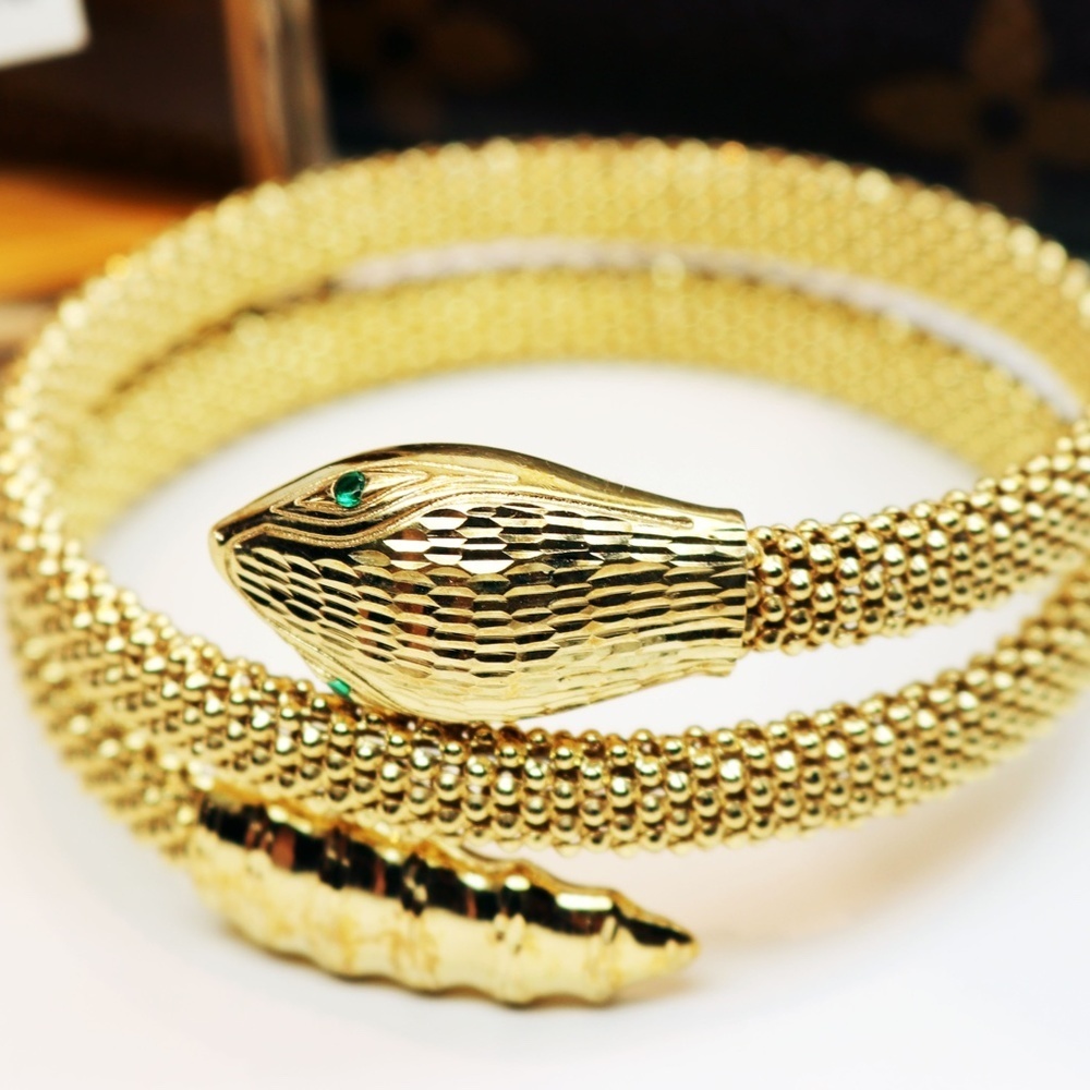 Dyadema Italian Gold Plated Silver Snake Bracelet